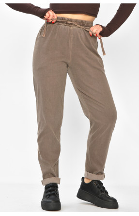 Штаны женские однотонные коричневого цвета 580-2 208873C Штаны женские однотонные коричневого цвета 580-2 208873C