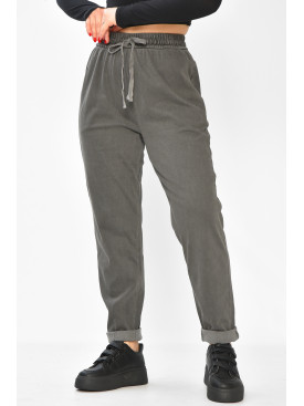 Штаны женские однотонные тёмно-серого цвета 580-2 208874C