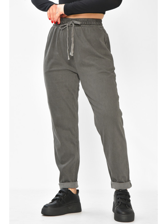 Штаны женские однотонные тёмно-серого цвета 580-2 208874C