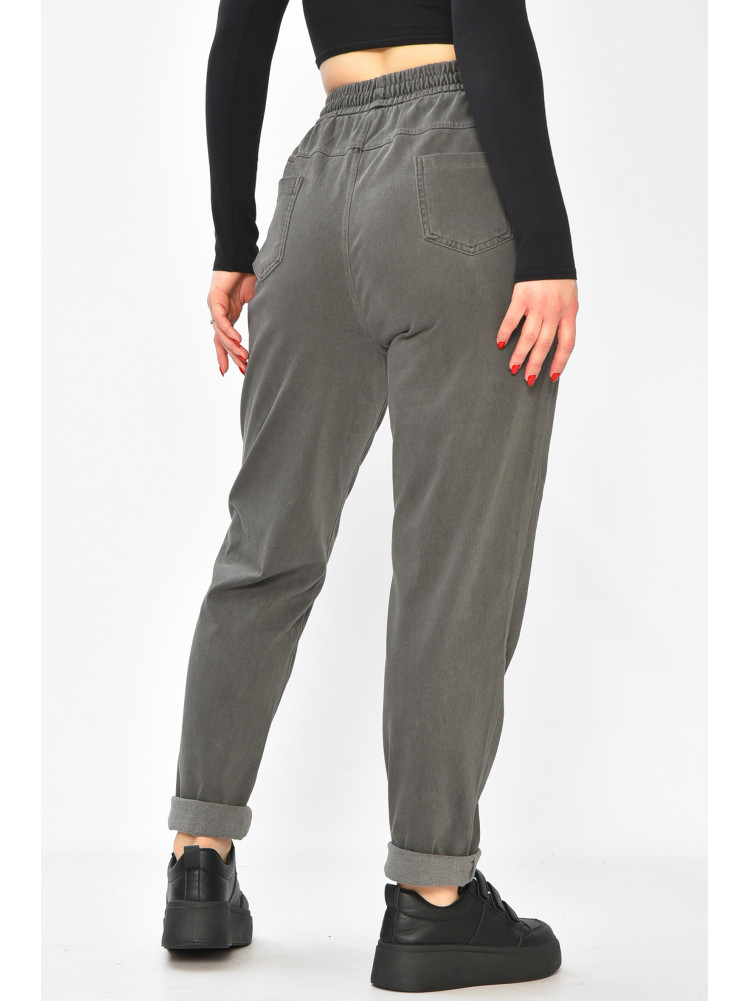 Штаны женские однотонные тёмно-серого цвета 580-2 208874C