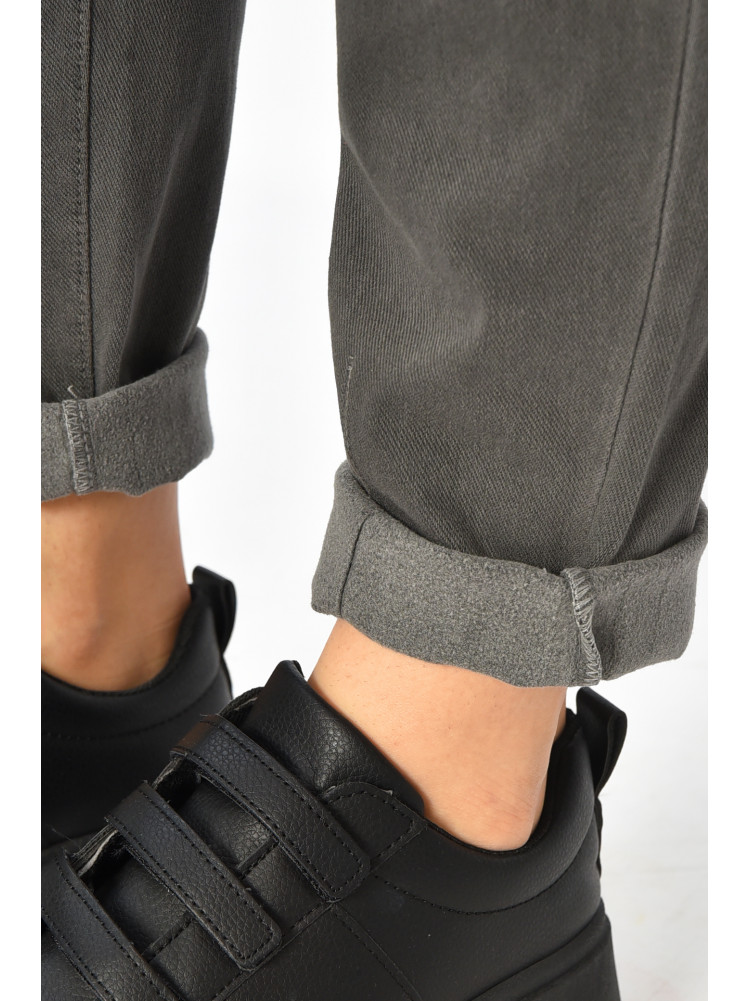 Штаны женские однотонные тёмно-серого цвета 580-2 208874C