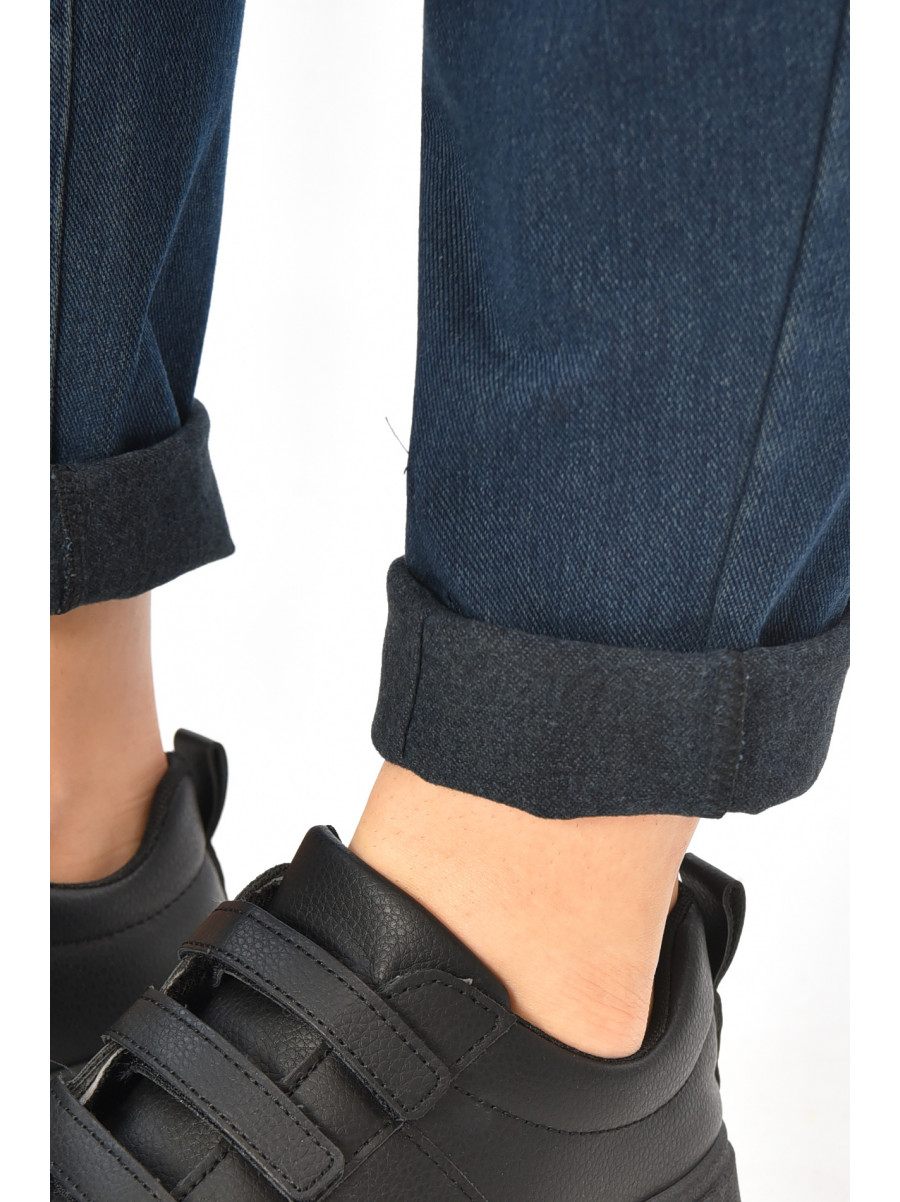 Штаны женские однотонные тёмно-синего цвета 580-2 208875C