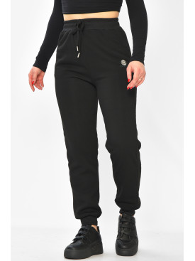 Спортивные штаны женские на флисе черного цвета С103-1 208876C