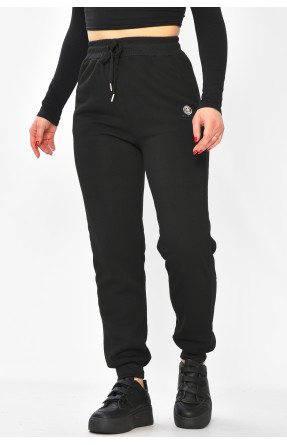 Спортивные штаны женские на флисе черного цвета С103-1 208876C Спортивные штаны женские на флисе черного цвета С103-1 208876C