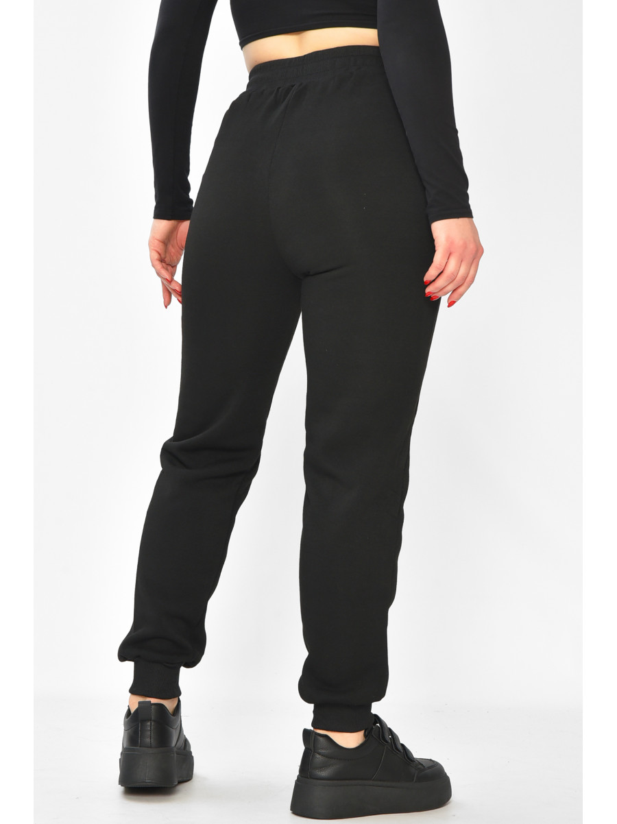 Спортивные штаны женские на флисе черного цвета С103-1 208876C