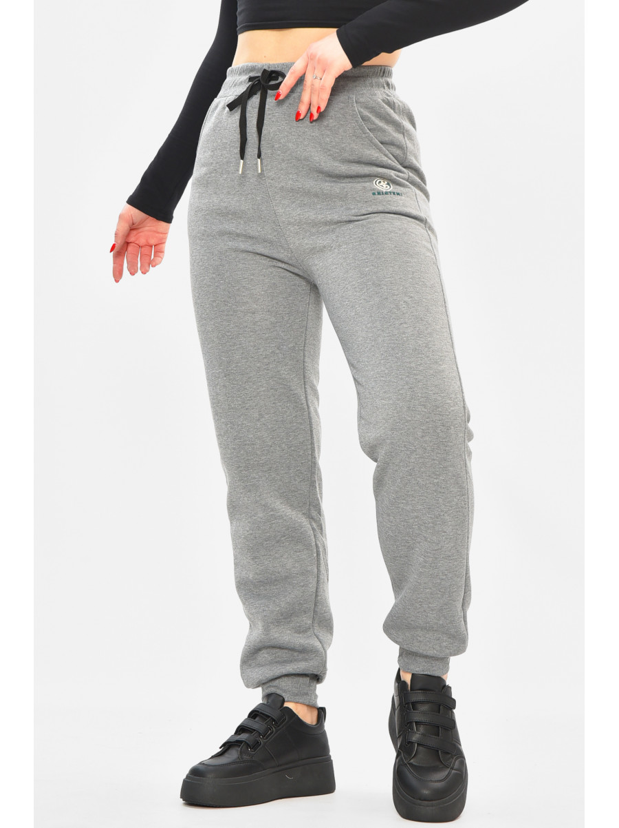 Спортивные штаны женские на флисе серого цвета С103-1 208877C