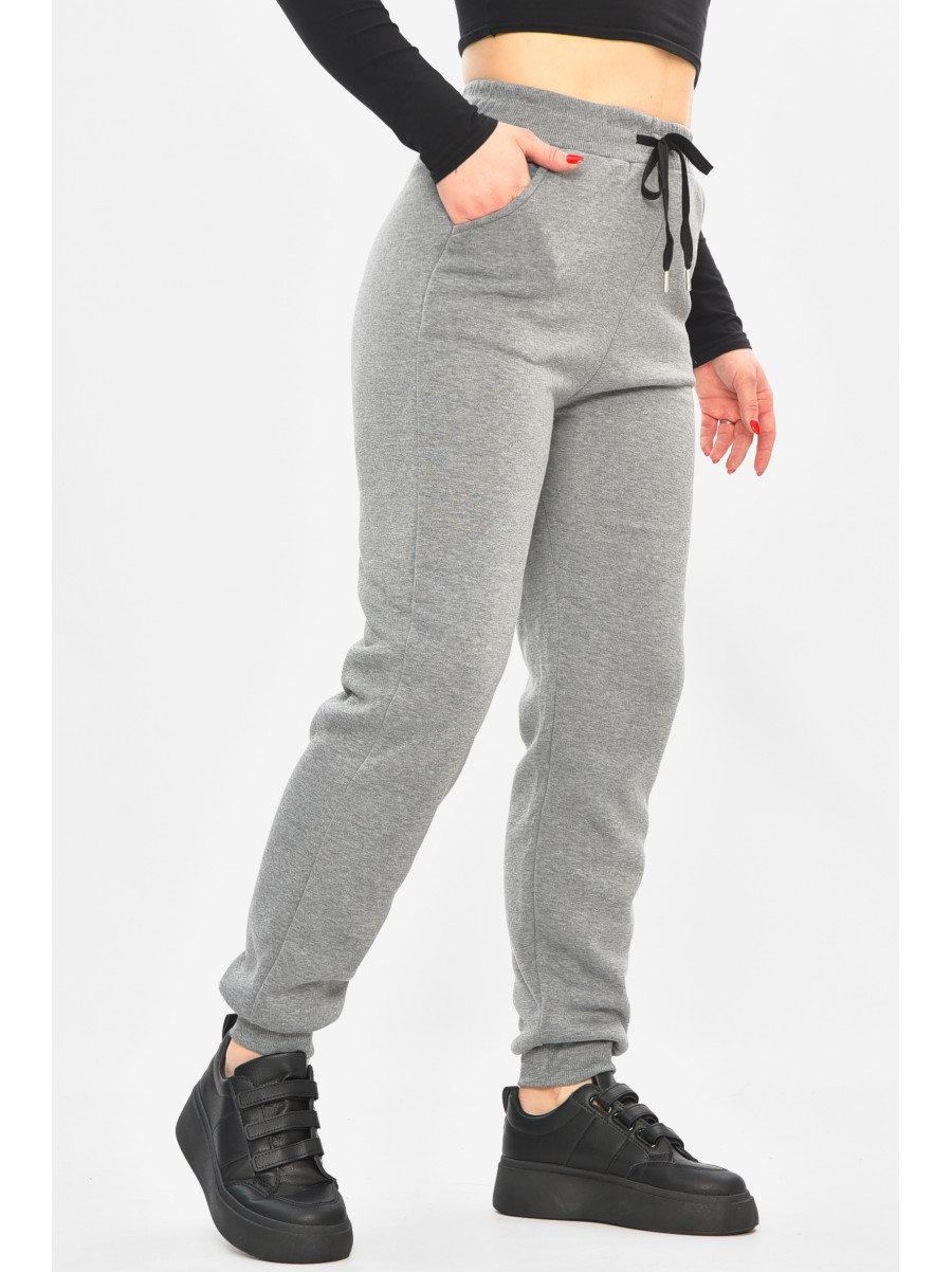 Спортивные штаны женские на флисе серого цвета С103-1 208877C