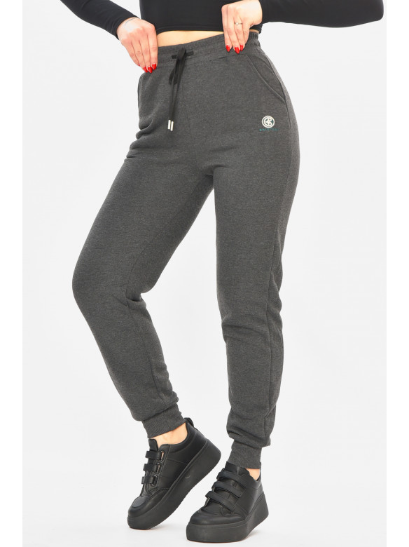 Спортивные штаны женские на флисе тёмно-серого цвета С103-1 208878C