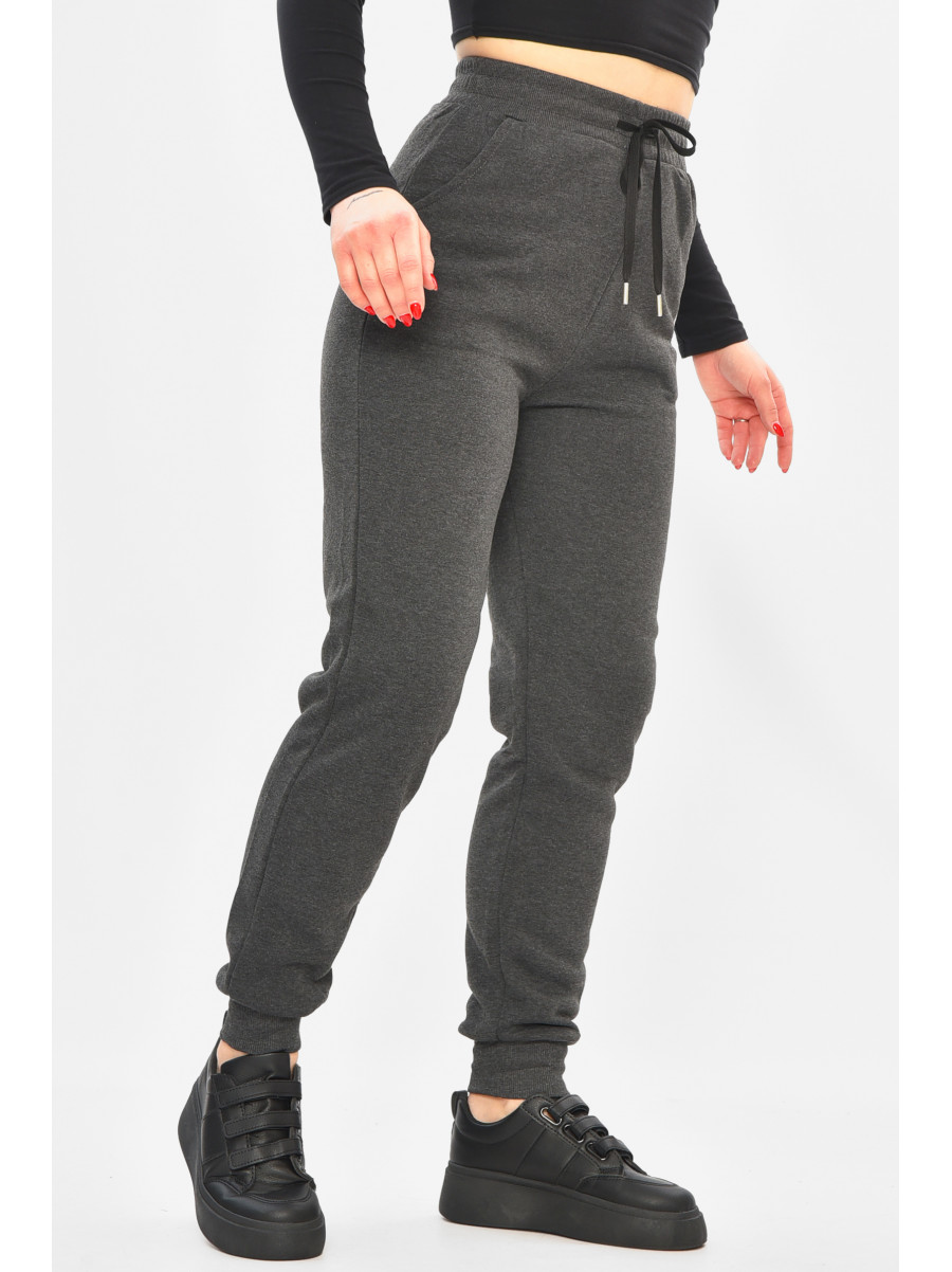 Спортивные штаны женские на флисе тёмно-серого цвета С103-1 208878C