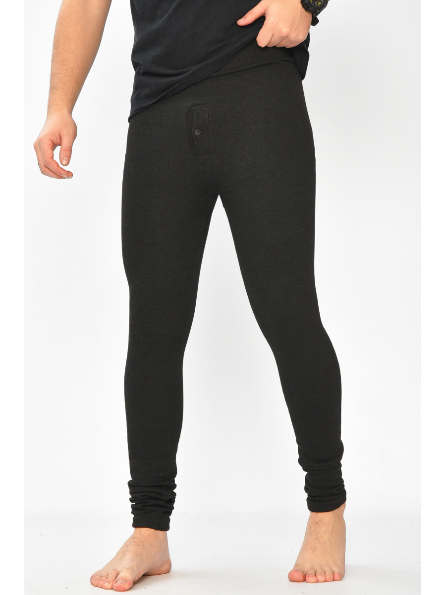 Подштанники мужские на искусственном меху черного цвета А8026 208879C