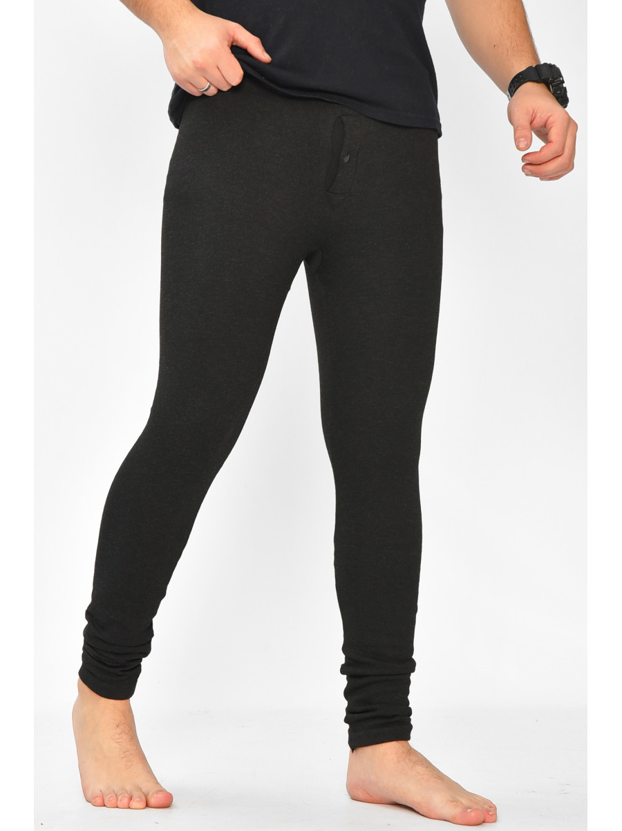 Подштанники мужские на искусственном меху черного цвета А8026 208879C