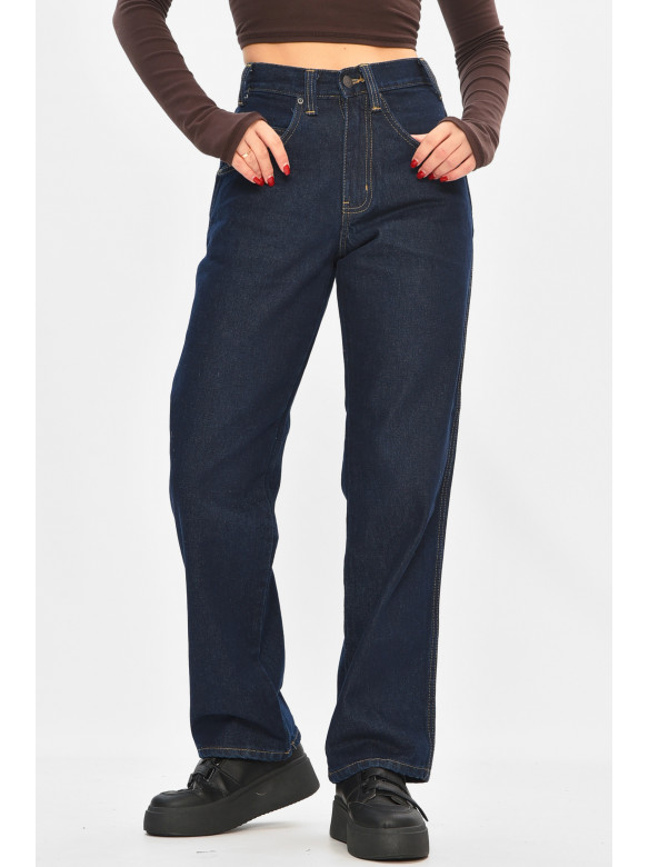 Джинсы женские однотонные синего цвета 394-83 208882C