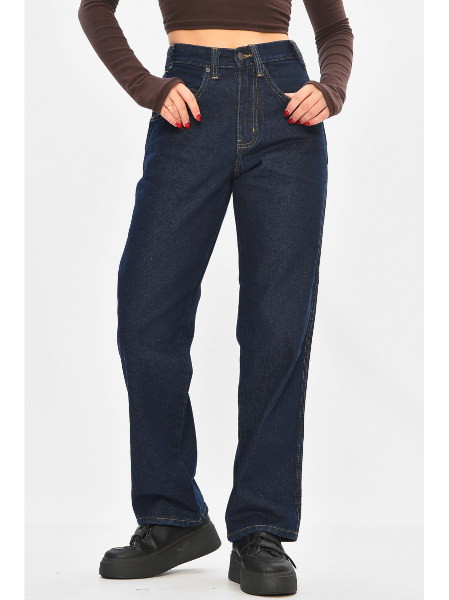 Джинсы женские однотонные синего цвета 394-83 208882C