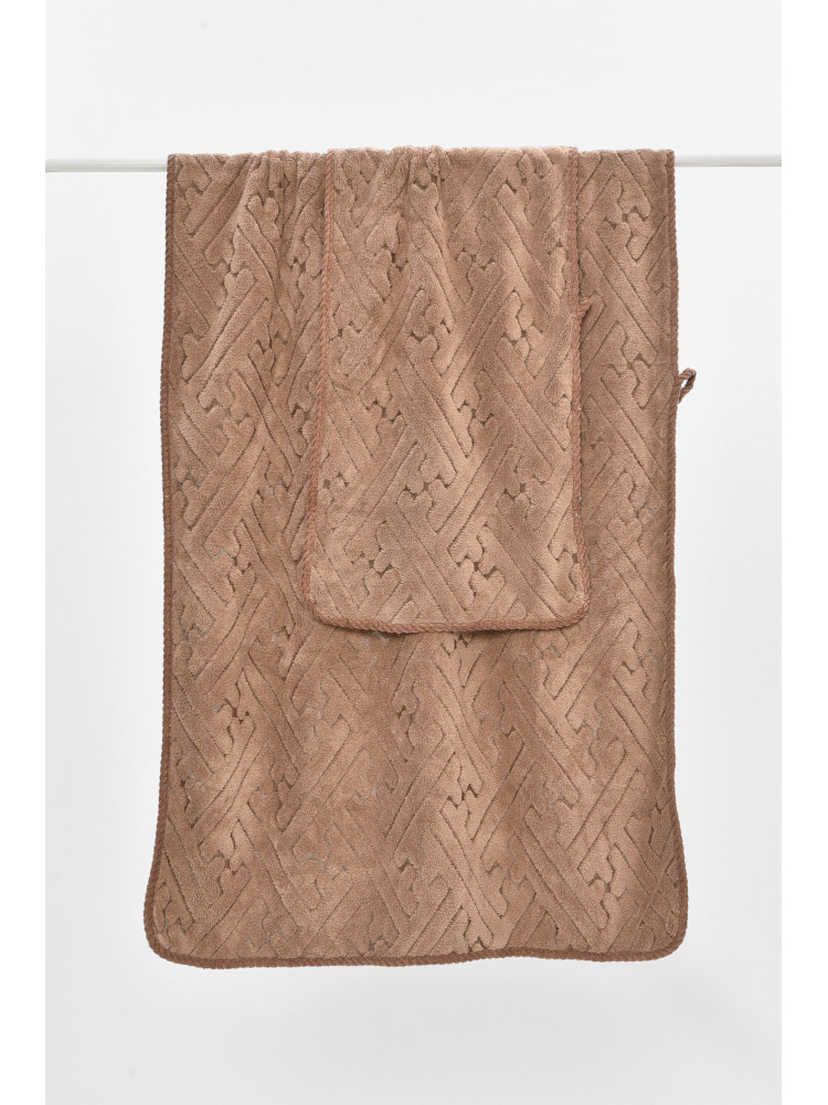 Набор однотонных полотенец из микрофибры банное+для лица коричневого цвета 98-837 208883C