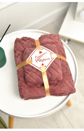 Набір однотонних рушників із мікрофібри банне+для обличчя темно-бузкового кольору 98-837 208884C Набір однотонних рушників із мікрофібри банне+для обличчя темно-бузкового кольору 98-837 208884C