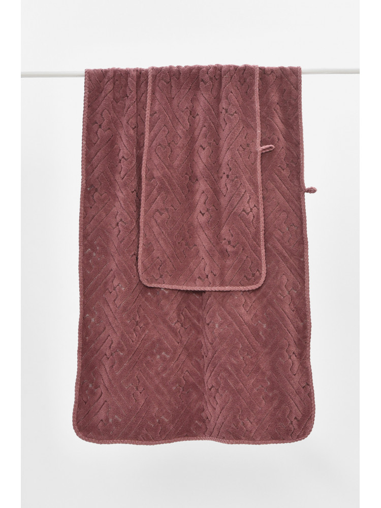 Набор однотонных полотенец из микрофибры банное+для лица тёмно-сиреневого цвета 98-837 208884C