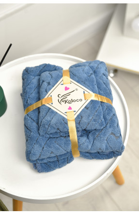 Набір однотонних рушників із мікрофібри банне+для обличчя синього кольору 98-837 208885C Набір однотонних рушників із мікрофібри банне+для обличчя синього кольору 98-837 208885C