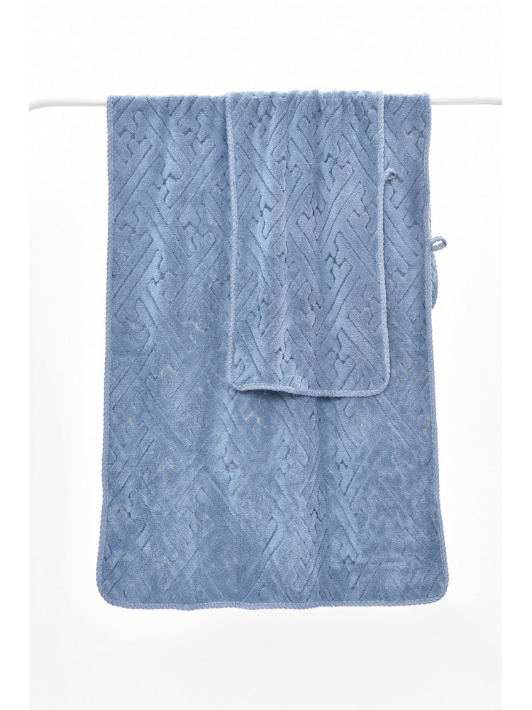 Набор однотонных полотенец из микрофибры банное+для лица голубого цвета 98-837 208886C