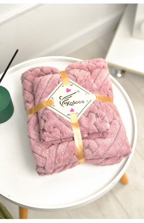 Набор однотонных полотенец из микрофибры банное+для лица розового цвета 98-837 208887C Набор однотонных полотенец из микрофибры банное+для лица розового цвета 98-837 208887C