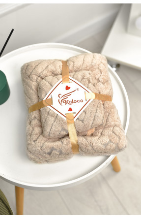 Набор однотонных полотенец из микрофибры банное+для лица бежевого цвета 98-837 208888C Набор однотонных полотенец из микрофибры банное+для лица бежевого цвета 98-837 208888C