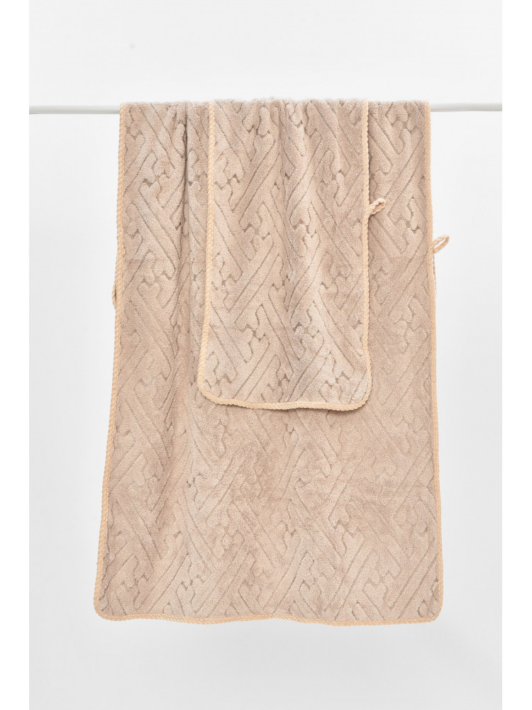 Набор однотонных полотенец из микрофибры банное+для лица бежевого цвета 98-837 208888C