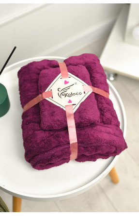 Набор однотонных полотенец из микрофибры банное+для лица фиолетового цвета 98-792 208889C Набор однотонных полотенец из микрофибры банное+для лица фиолетового цвета 98-792 208889C