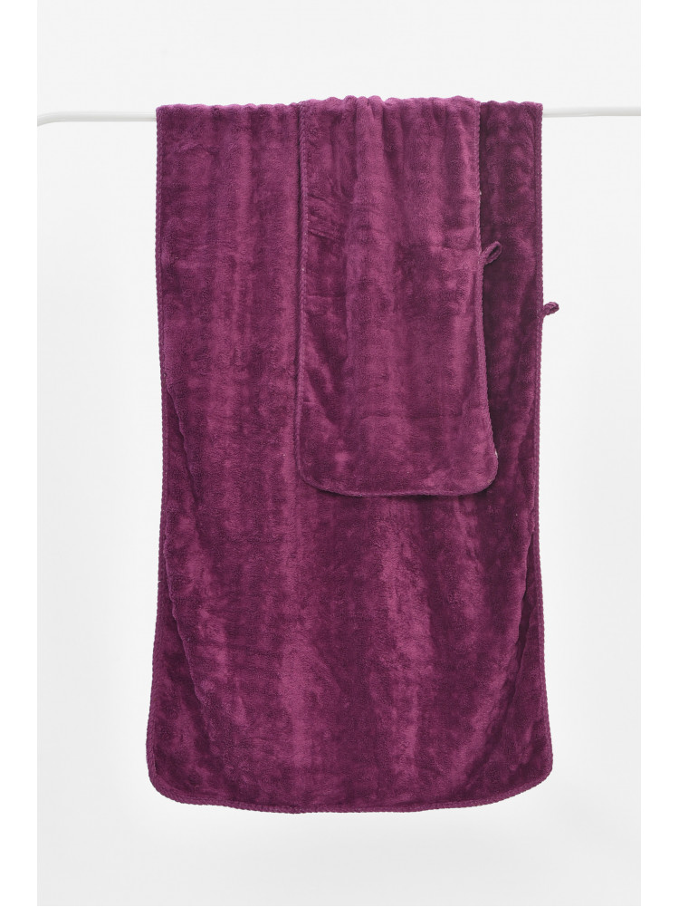 Набір однотонних рушників із мікрофібри банне+для обличчя фіолетового кольору 98-792 208889C