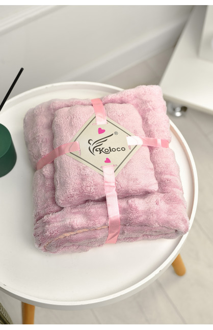 Набор однотонных полотенец из микрофибры банное+для лица светло-сиреневого цвета 98-792 208891C Набор однотонных полотенец из микрофибры банное+для лица светло-сиреневого цвета 98-792 208891C