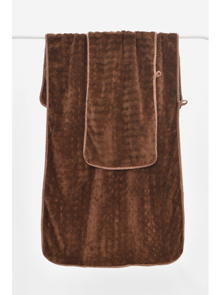 Набор однотонных полотенец из микрофибры банное+для лица коричневого цвета 98-792 208892C