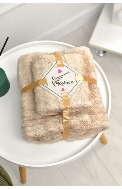 Набір однотонних рушників із мікрофібри банне+для обличчя світло-бежевого кольору 98-792 208893C Набір однотонних рушників із мікрофібри банне+для обличчя світло-бежевого кольору 98-792 208893C