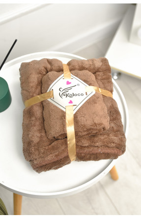 Набір однотонних рушників із мікрофібри банне+для обличчя коричневого кольору 98-792 208896C Набір однотонних рушників із мікрофібри банне+для обличчя коричневого кольору 98-792 208896C