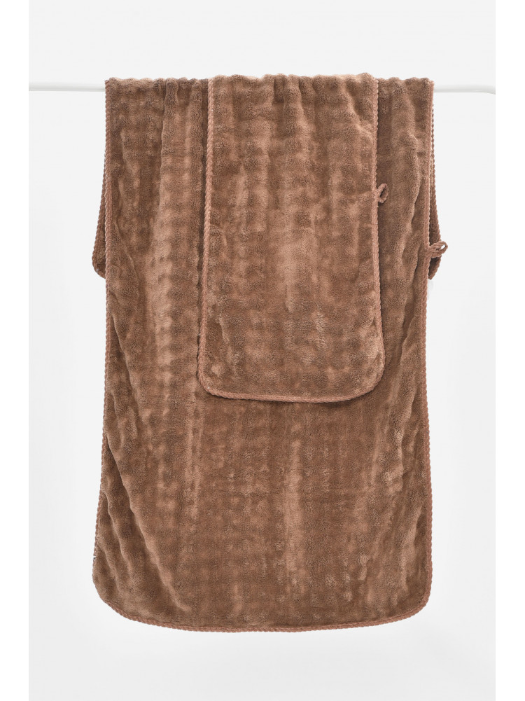 Набор однотонных полотенец из микрофибры банное+для лица коричневого цвета 98-792 208896C