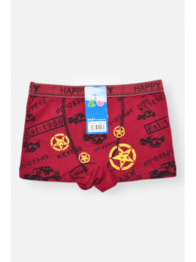 Боксери дитячі для хлопчика бордового кольору з принтом 8231 208898C