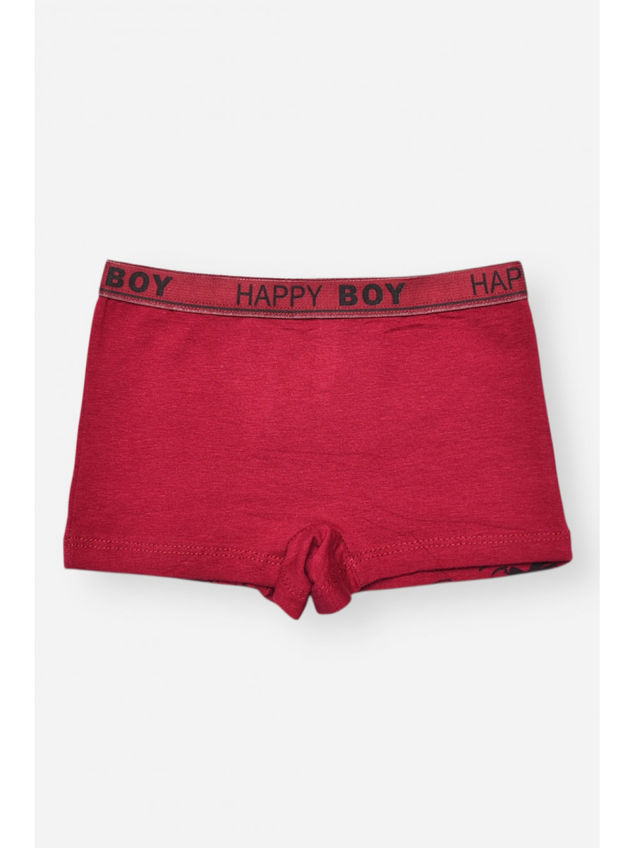 Боксери дитячі для хлопчика бордового кольору з принтом 8231 208898C