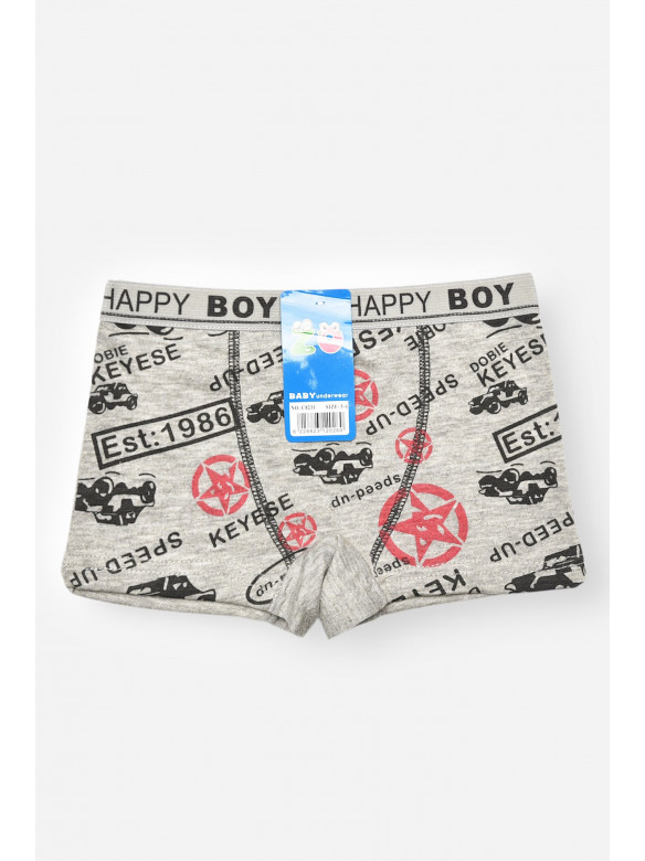 Боксери дитячі для хлопчика сірого кольору з принтом 8231 208900C