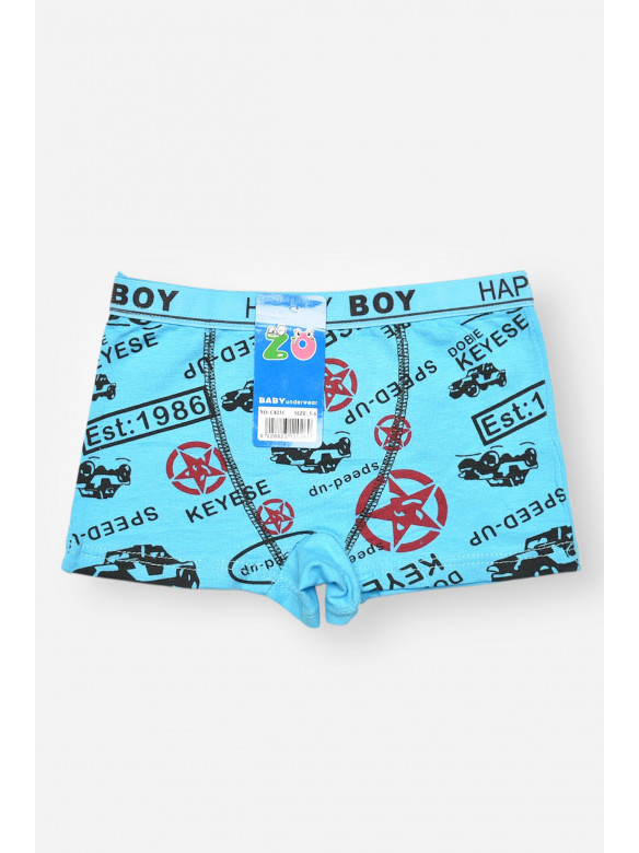 Боксери дитячі для хлопчика блакитного кольору з принтом 8231 208901C