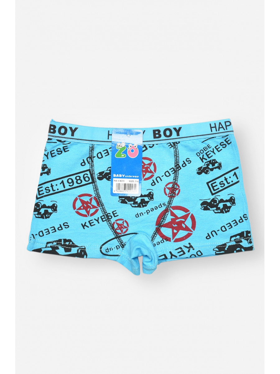 Боксери дитячі для хлопчика блакитного кольору з принтом 8231 208901C