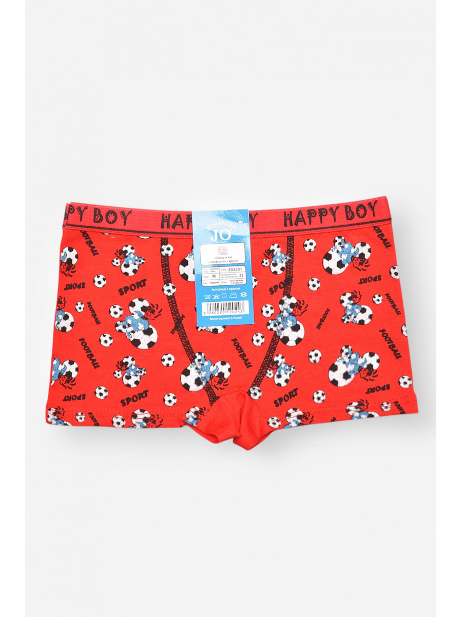 Боксери дитячі для хлопчика червоного кольору з принтом Z02201 208908C