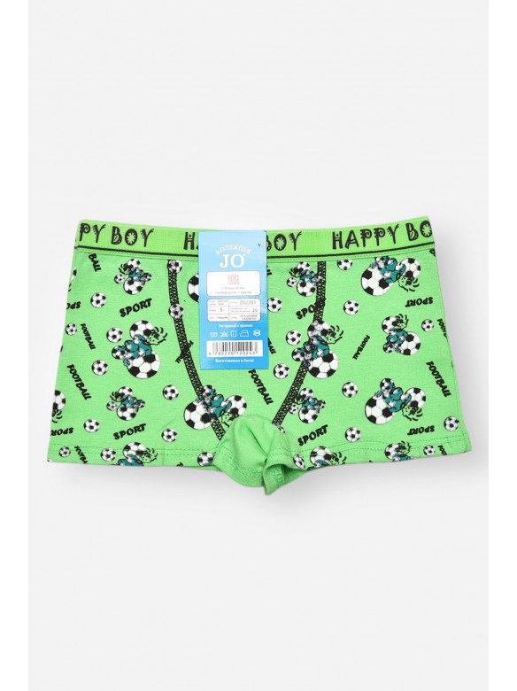 Боксери дитячі для хлопчика зеленого кольору з принтом Z02201 208910C