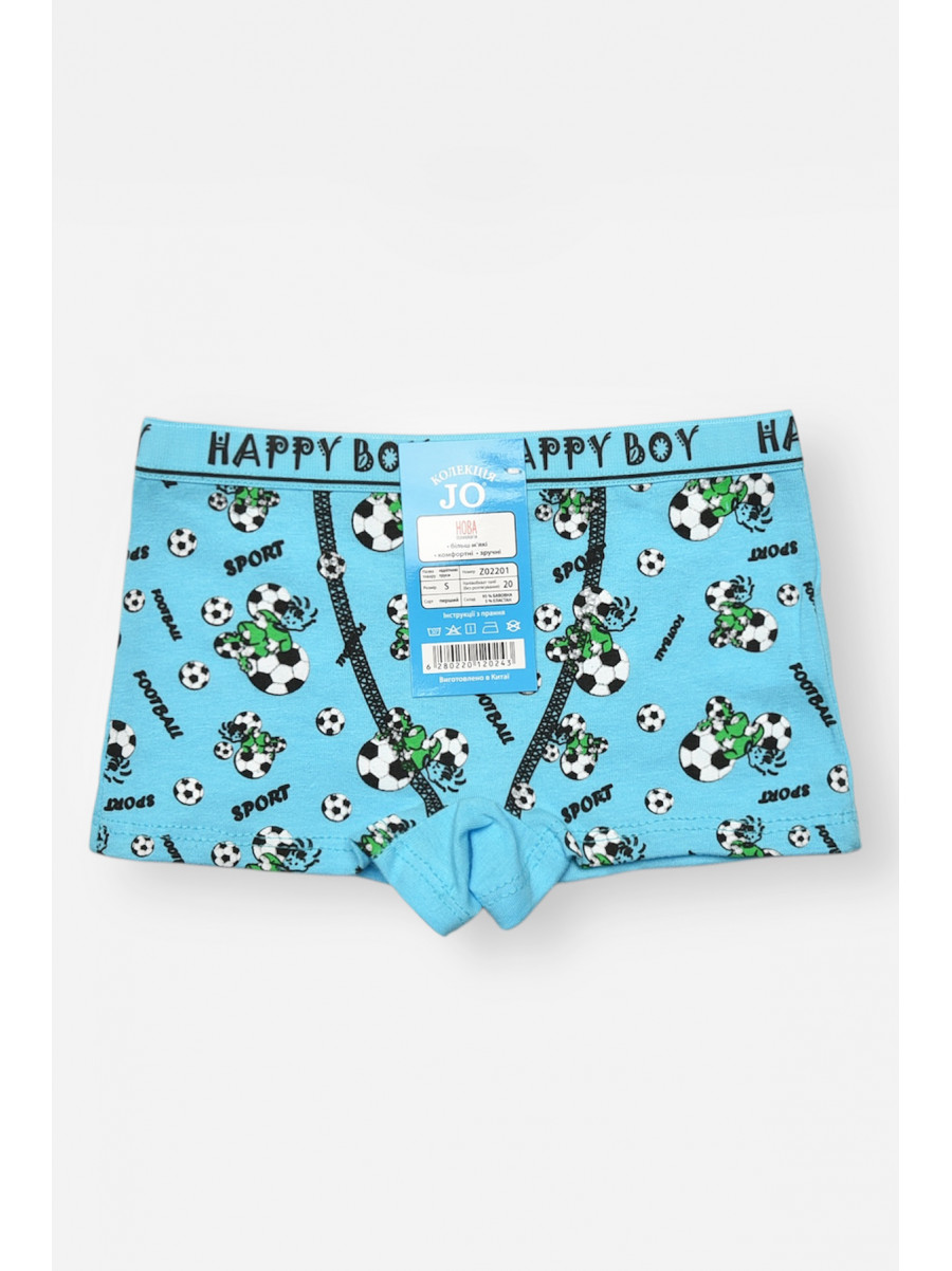 Боксери дитячі для хлопчика блакитного кольору з принтом Z02201 208911C