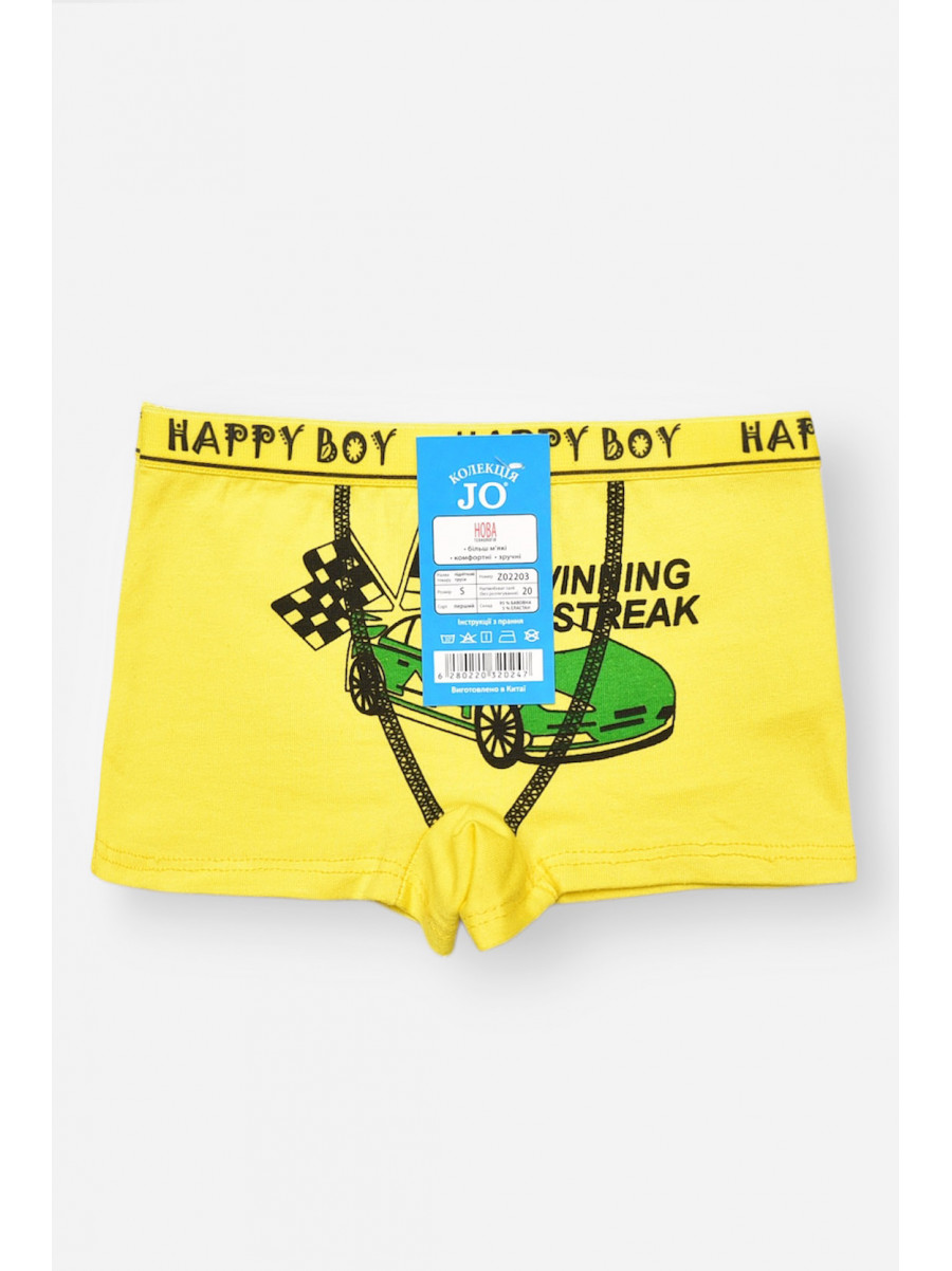 Боксери дитячі для хлопчика жовтого кольору з принтом Z02203 208914C