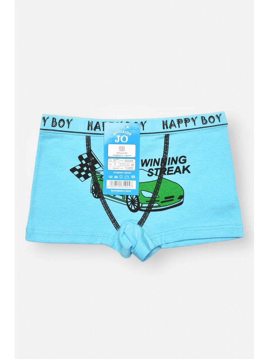 Боксери дитячі для хлопчика блакитного кольору з принтом Z02203 208916C
