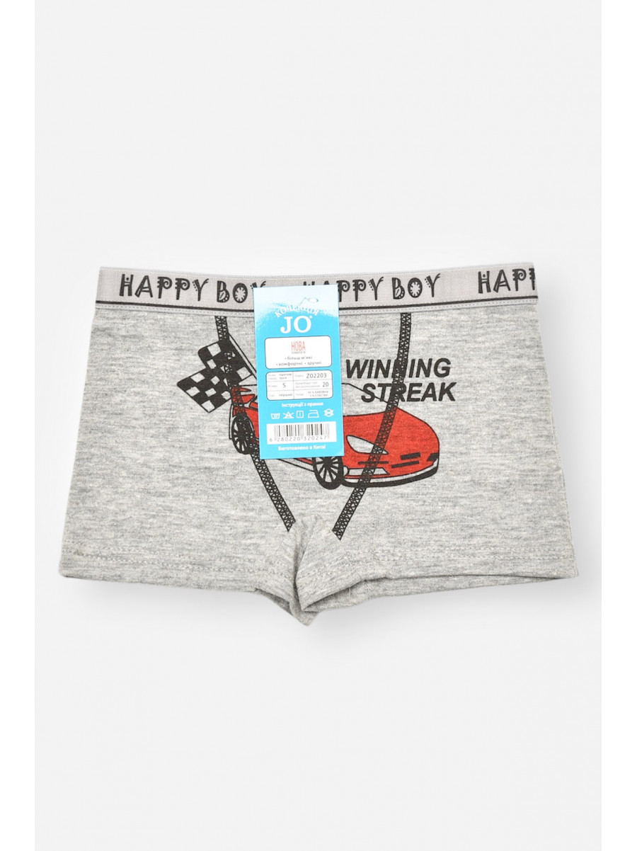 Боксери дитячі для хлопчика сірого кольору з принтом Z02203 208917C