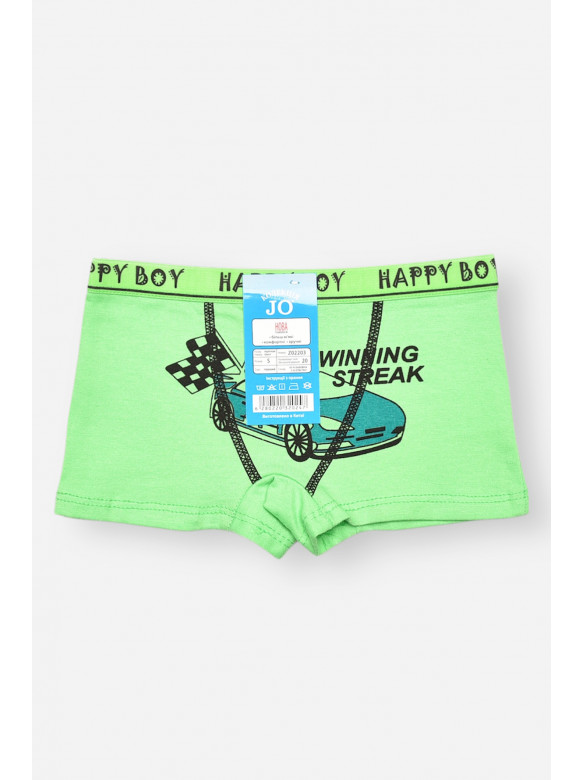 Боксери дитячі для хлопчика зеленого кольору з принтом Z02203 208918C
