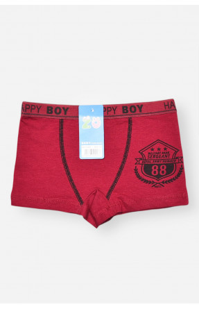 Боксери дитячі для хлопчика бордового кольору з принтом С8239 208922C Боксери дитячі для хлопчика бордового кольору з принтом С8239 208922C