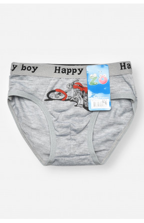 Трусики дитячі для хлопчика сірого кольору з принтом ZM8310 208930C Трусики дитячі для хлопчика сірого кольору з принтом ZM8310 208930C