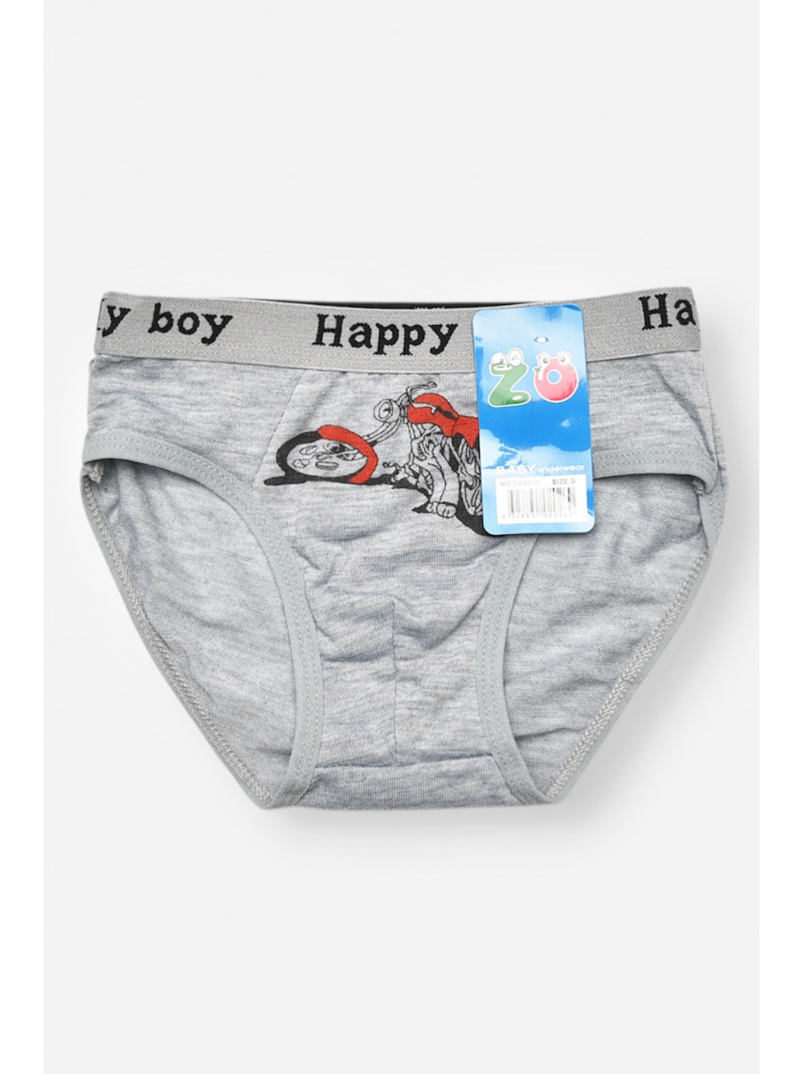 Трусики дитячі для хлопчика сірого кольору з принтом ZM8310 208930C