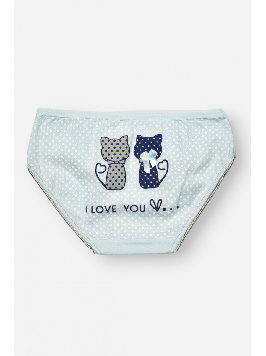 Трусики дитячі для дівчинки блакитного кольору з принтом L71096 208936C