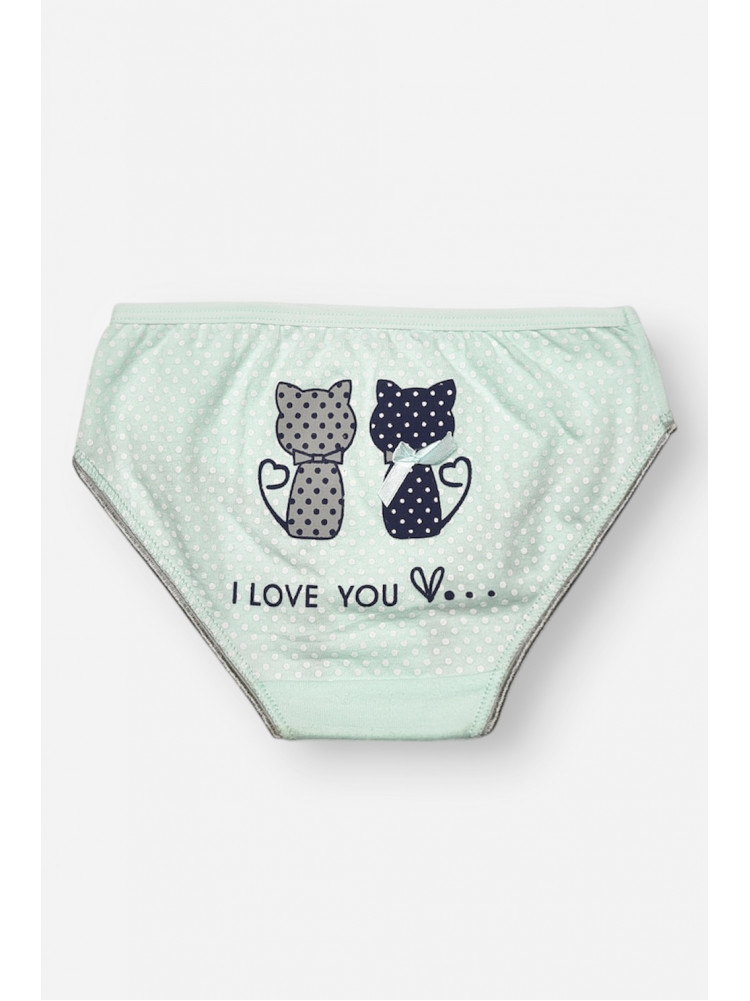 Трусики дитячі для дівчинки м'ятного кольору з принтом L71096 208939C