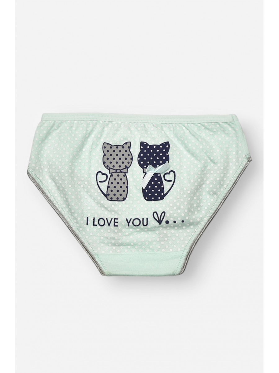 Трусики дитячі для дівчинки м'ятного кольору з принтом L71096 208939C